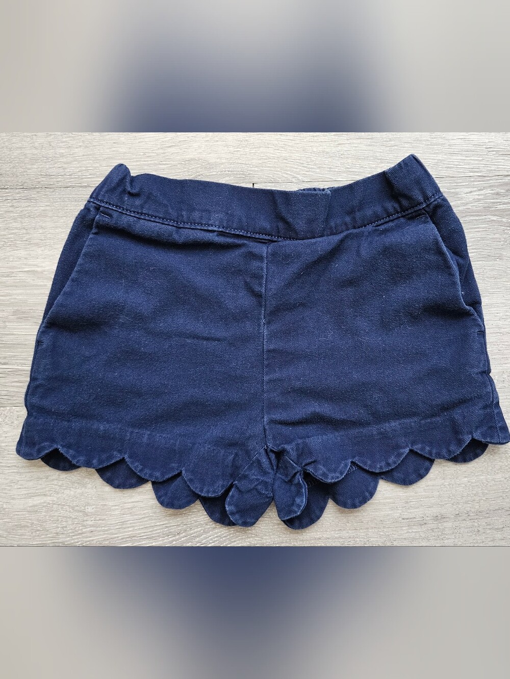 Crewcuts Girls' Navy Blue Scallop Hem Shorts Size 4